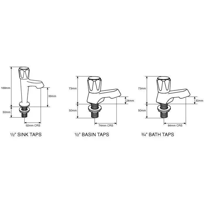 Pegler Yorkshire Chrome Plated Brass Twist Handle High Neck Pillar Sink Tap 1/2in, 435919