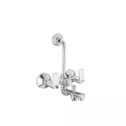 CASLLA Wall Mixer 3 In 1 Curl Series Brass Chrome Finish Silver, CRL-CHR-832315