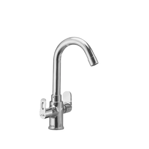 CASLLA Center Hole Basin Mixer Coupe Series Brass Chrome Finish Silver, CPE-CHR-742309