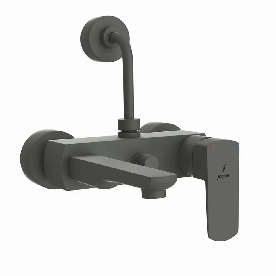 Jaquar Wall Mixer Kubix Prime Series Brass Graphite Finish Wall Mount, KUP-GRF-35117PM
