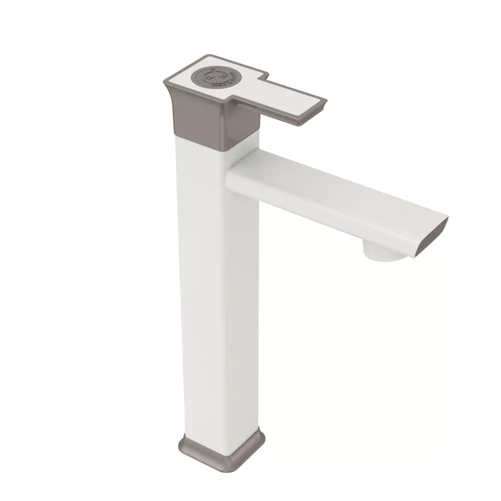 RN Glamour Pro Collection Foam Flow Tall Body Pillar Tap With Hose Pipe Kit PTMT 1/2 Inch (15 mm) Size Brown Pearl White for Kitchen & Bathroom Use