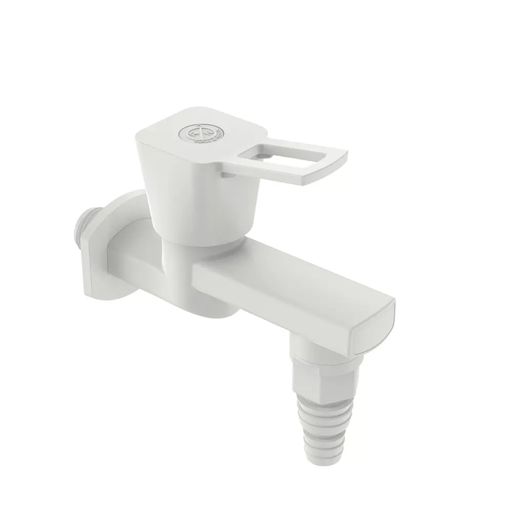 RN PTMT Love Collection Nozzle BIB Garden Tap With Flange White Box Packaging Type 1/2 Inch (15 mm) Size for Kitchen & Bathroom Use