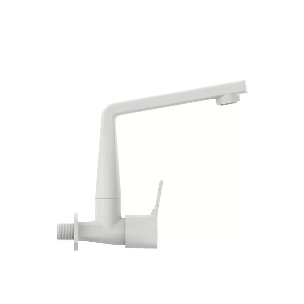 RN PTMT Love Collection Sink Tap With Flange Wall Mounted White 1/2 Inch (15 mm) Size, RNLOB01A09