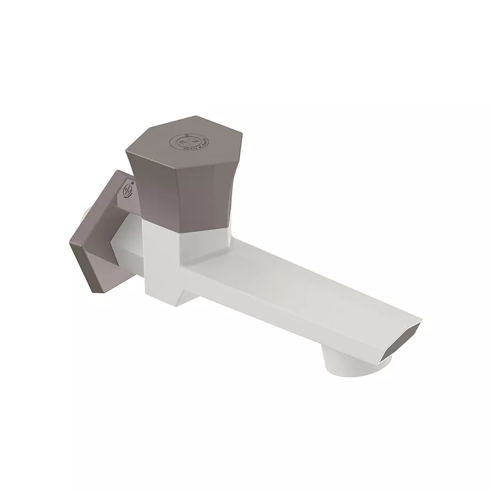 RN Foam Flow Long Body Tap With Flange PTMT White Brown Pearl 1/2 Inch (15 mm) Size for Kitchen & Bathroom Use, RNG2P34A33