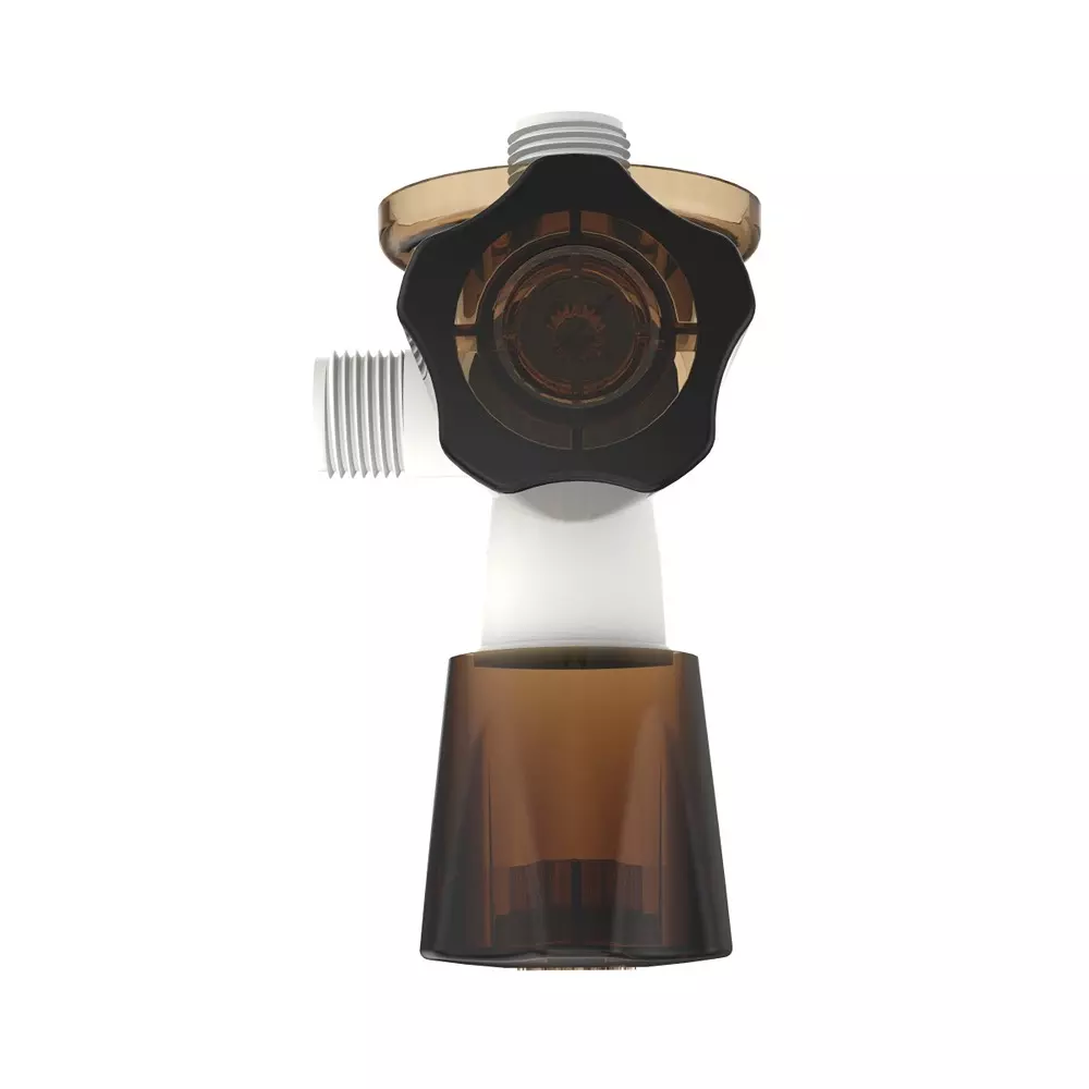 RN 2 In 1 Angle Tap With Flange PTMT White Hash Brown 1/2 Inch (15 mm) Size for Kitchen & Bathroom Use, RNMAJ20F15