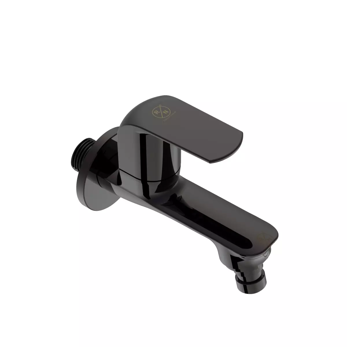RN BIB Tap With Washing Machine Nozzle & Flange Black Stainless Steel 1/2 Inch (15 mm) Size for Bathroom & Toilets Use, RNSOP28G48