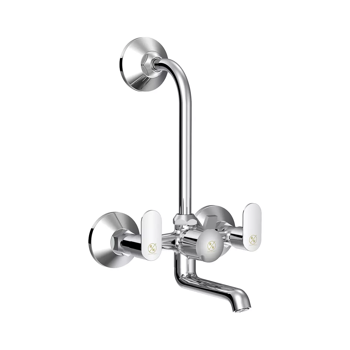 RN Zane Collection L-Bend Wall Mixer Tap With Provision for Hand Shower 1/2 Inch (15 mm) Size Chrome Plated Stainless Steel, RNZAN24G19