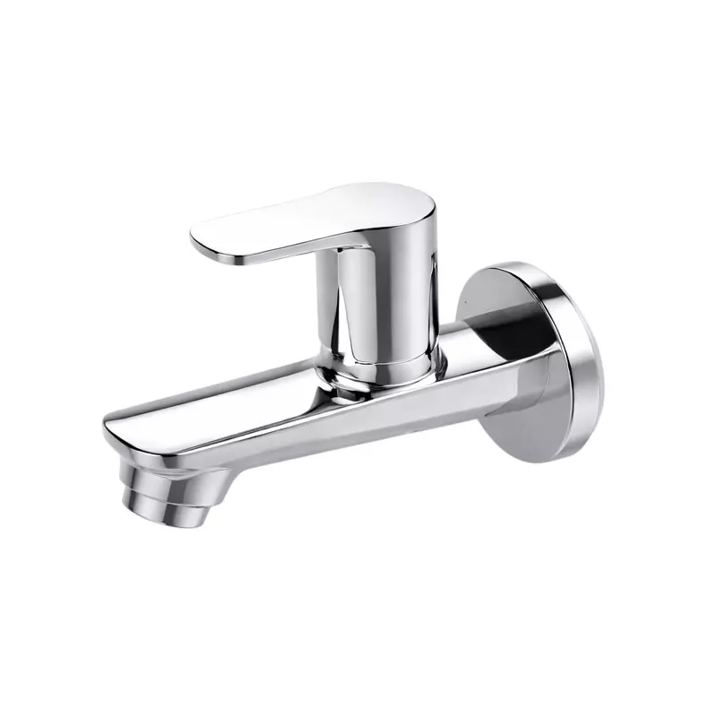 IVAS Elanza Long Body Bib Tap Wall Mounted Chrome Finish Silver for Bathroom & Toilets Use, IM12008821