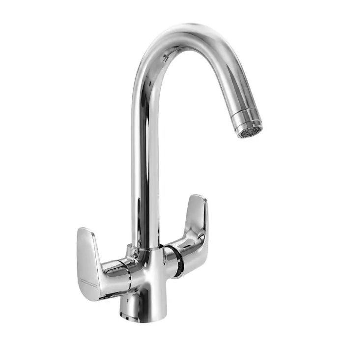 PLUMBER Ecoline Series Estel Range Centre Hole Basin Mixer With Swivel Spout, Chrome Finish and Deck Mounted, ETL-5102