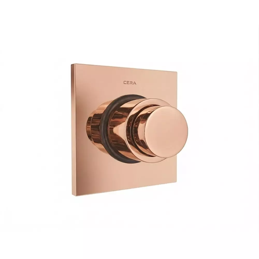 CERA Concealed Single Flush Valve Push Type Square Shape 1.5 Inch (40 mm) Size Rose Gold for Bathroom Use, F8010111RG