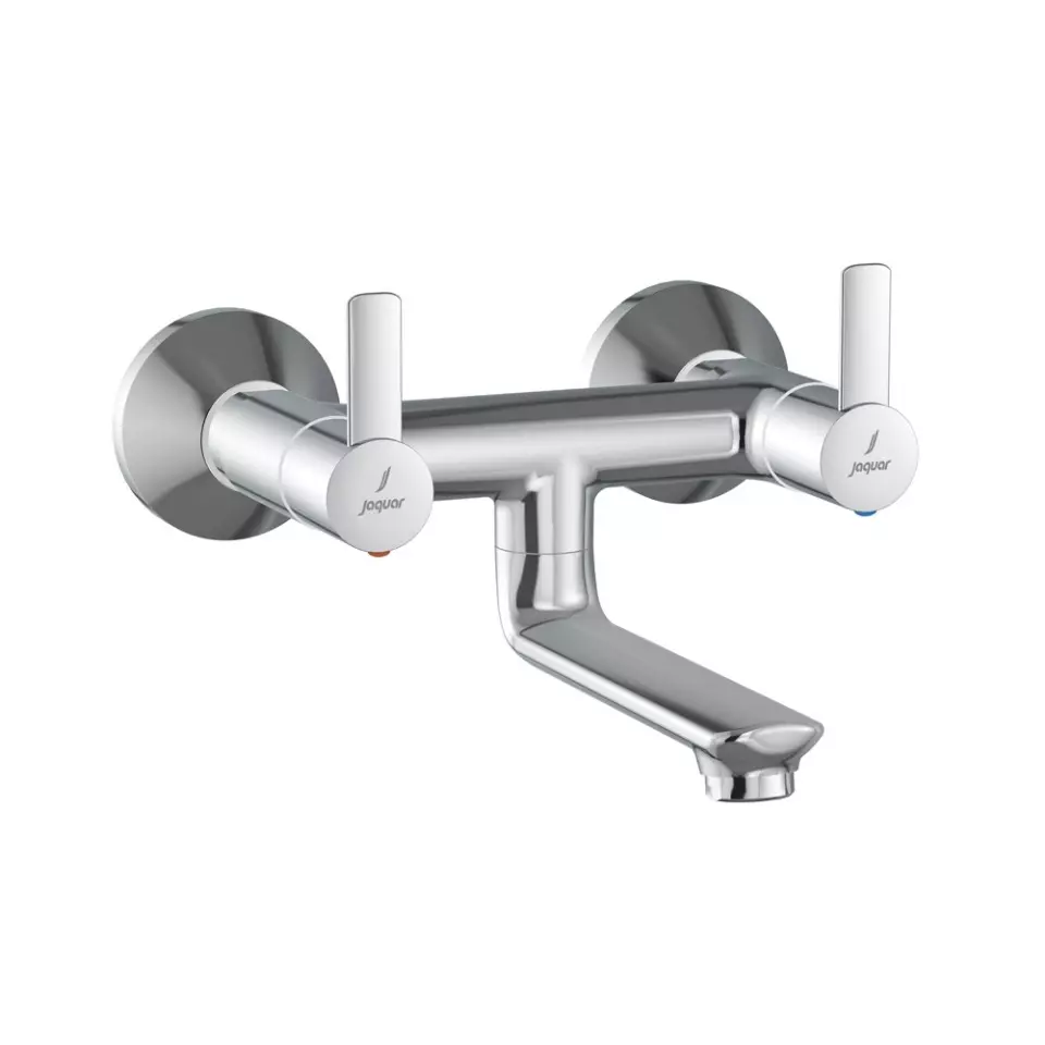 Jaquar Fusion Prime Non-Telephonic Shower Arrangement Wall Mixer Tap with Connecting Leg Silver Stainless Steel for Home Use, FUP-CHR-29219PM