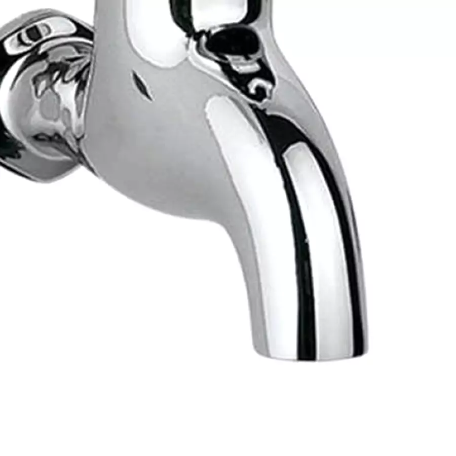 Essco by Jaquar DLX-CHR-511KN Stainless Steel Wall Mounted Silver Chrome Finish Bib Cock