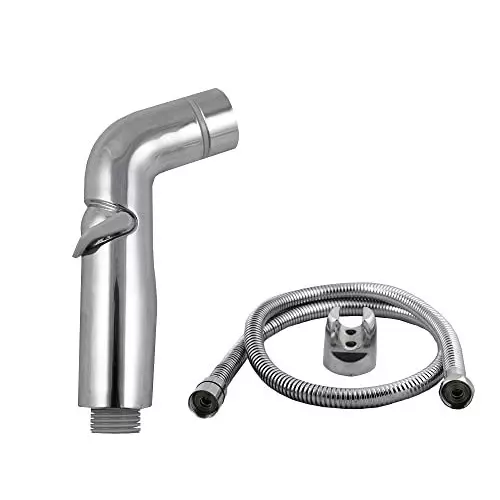 ELEGANT CASA Health Faucet (Handheld Bidet) Lever Round Type ABS Body & Stainless Steel 1 m Hose Chrome Finish