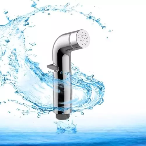 ELEGANT CASA Health Faucet (Handheld Bidet) Lever Round Type ABS Body & Stainless Steel 1 m Hose Chrome Finish