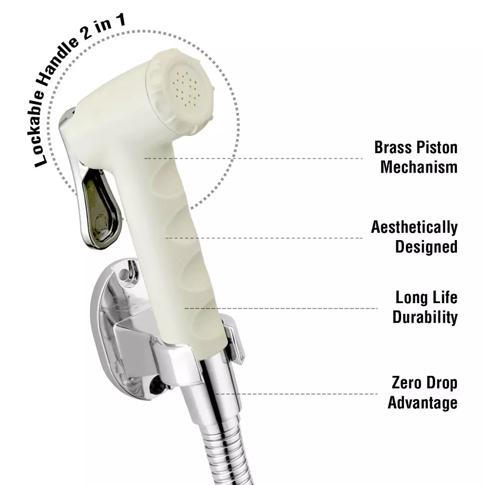Sparsh Pearl Health Faucet with Pipe & Hook Plastic Glossy Finish, HF-140