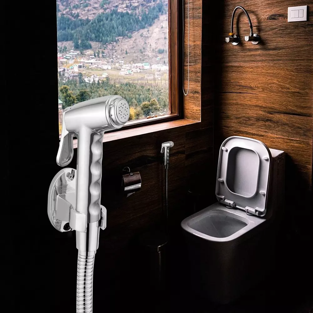 Sparsh Pearl 2 in 1 Health Faucet with 1 m Pipe & Hook Classsic ABS Chrome Finish, HF-133