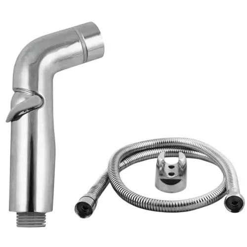 ELEGANT CASA Health Faucet (Handheld Bidet) Lever Round Type ABS Body & Stainless Steel 1.5 m Hose Chrome Finish
