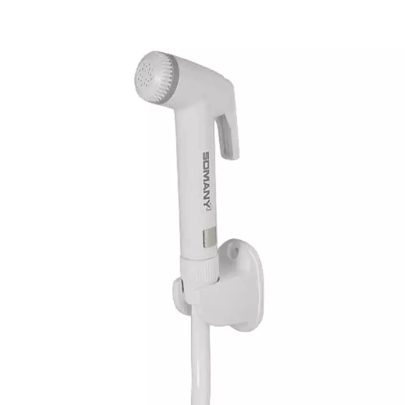 Somany Health Faucet with 1.2 m Tube and Hook Optimus Series ABS Body Matte Finish White Color, 272150680431