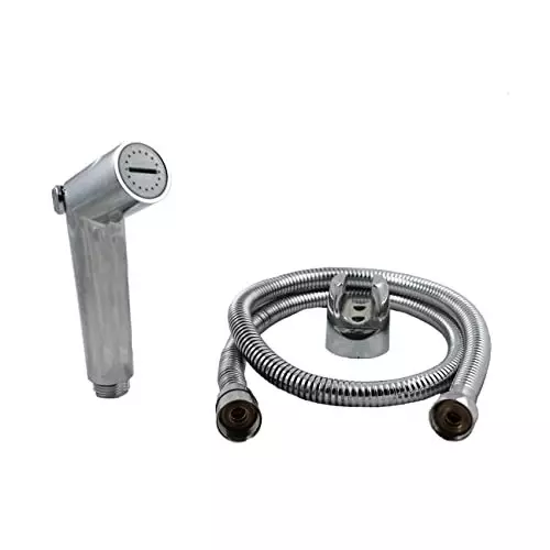 ELEGANT CASA Health Faucet (Handheld Bidet) Roller Type ABS Body & Stainless Steel 1.5 m Hose Chrome Finish
