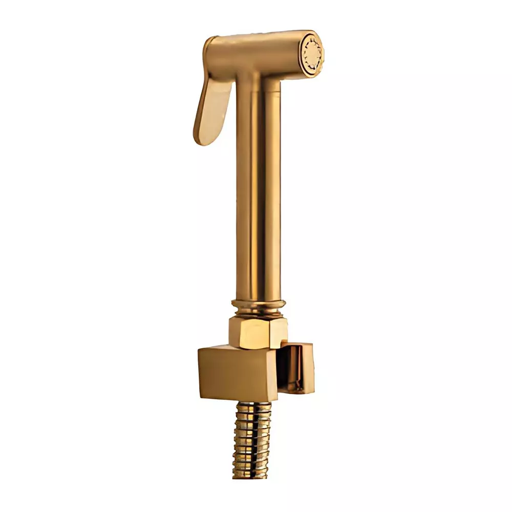 Somany Health Faucet With Tube and Hook French Collection Grace Series Brushed Gold Metal Wall Mount, 272150680401
