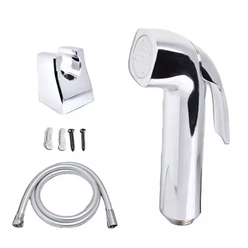 D&B BATHWARE ABS Chrome Finish Health Faucet with 1 m Hose and Holder, DB-TLTHF6651