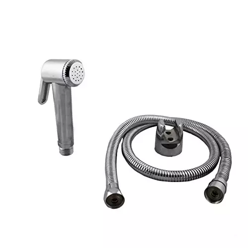 ELEGANT CASA Health Faucet (Handheld Bidet) Brass Jaquar Type ABS Body & Stainless Steel 1.5 m Hose Chrome Finish