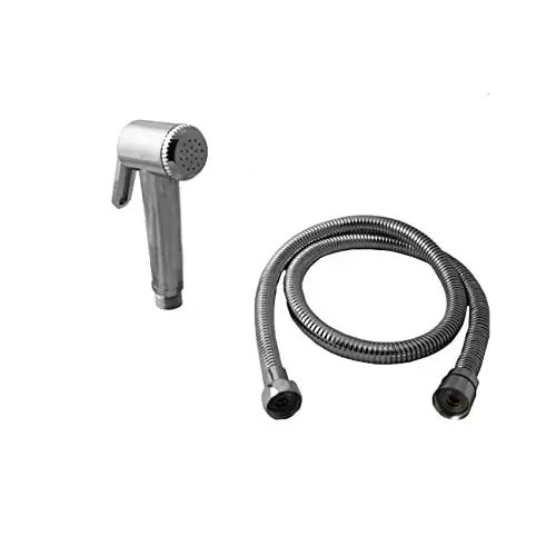 ELEGANT CASA Health Faucet (Handheld Bidet) Brass Jaquar Type ABS Body & Stainless Steel 1.5 m Hose Chrome Finish