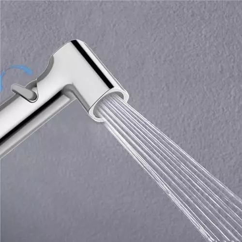 ELEGANT CASA Portable Health Faucet (Handheld Bidet) Lever Square Type Stainless Steel Chrome Finish