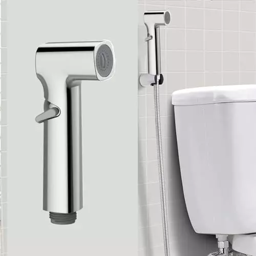 ELEGANT CASA Portable Health Faucet (Handheld Bidet) Lever Square Type Stainless Steel Chrome Finish
