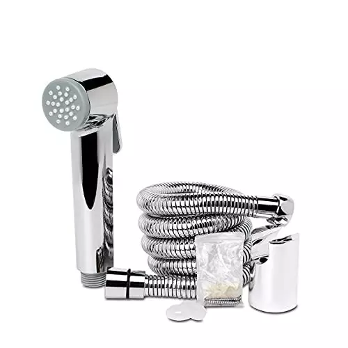 ELEGANT CASA Health Faucet (Handheld Bidet) Stainless steel Flexible Hose Pipe 1.25 m Chrome Finish