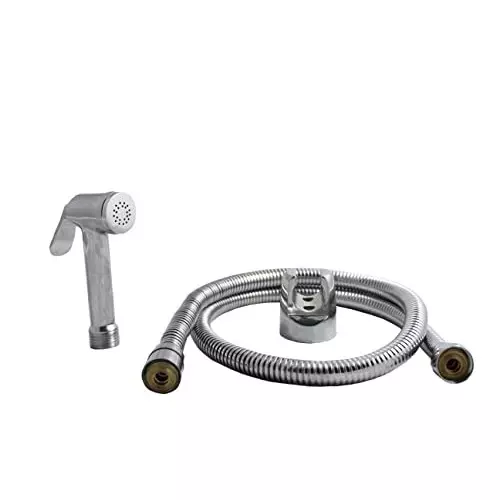 ELEGANT CASA Health Faucet (Handheld Bidet) Crown Type ABS Body & Stainless Steel 1.5 m Hose Chrome Finish