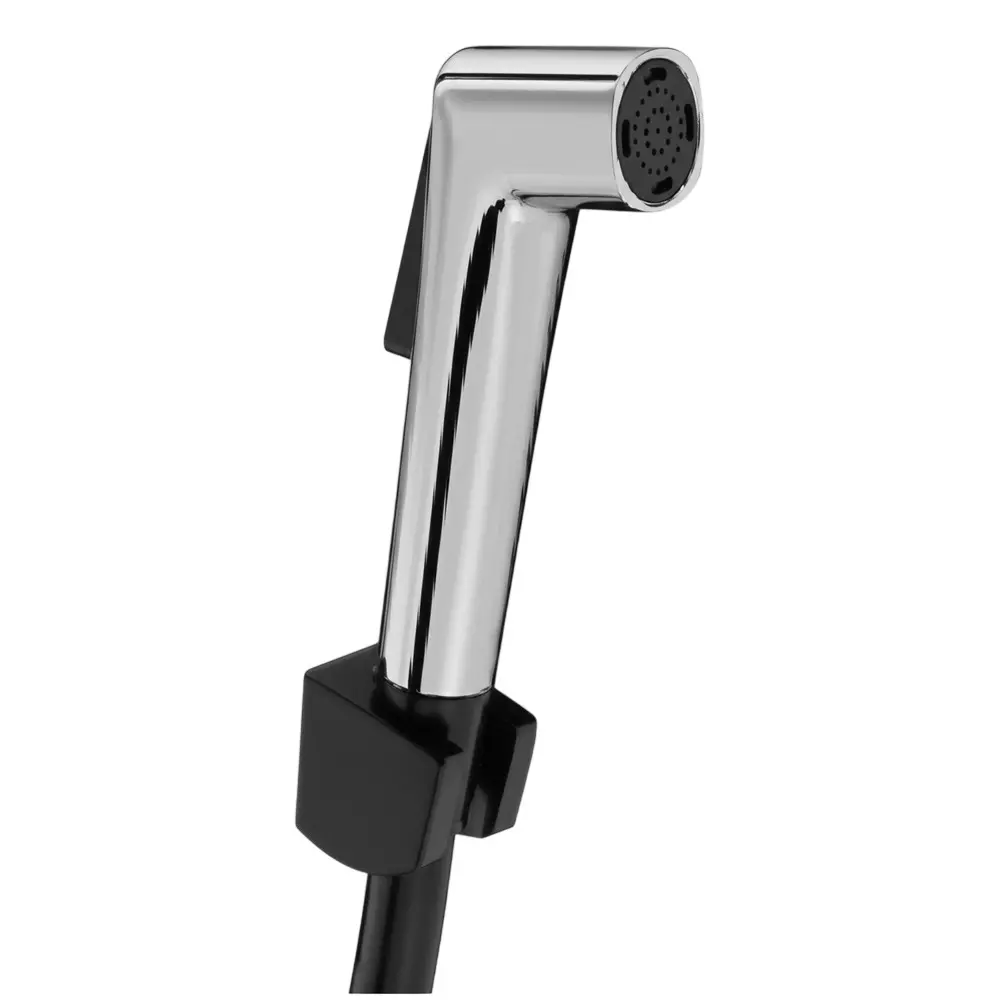 RN Health Faucet Chrome Plated ABS Black & Chrome with 1.25 m Shower Hose & Holder (Article No. 5790S)