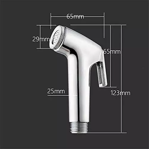 Luv Bath Health Faucet Gun Without Hose Pipe Ergonomic Design Chrome Finish Wall Mount ABS Plastic Silver