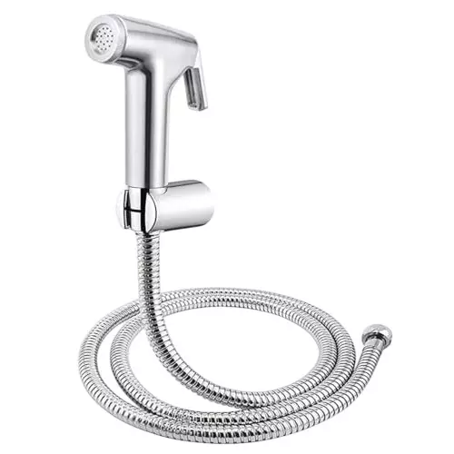 Luv Bath Jet Spray 1 m Hose Pipe Length High Pressure Stainless Steel Silver