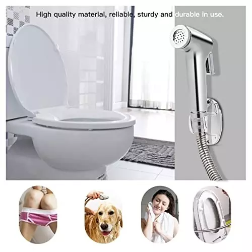 Luv Bath Jet Spray 1 m Hose Pipe Length High Pressure Stainless Steel Silver