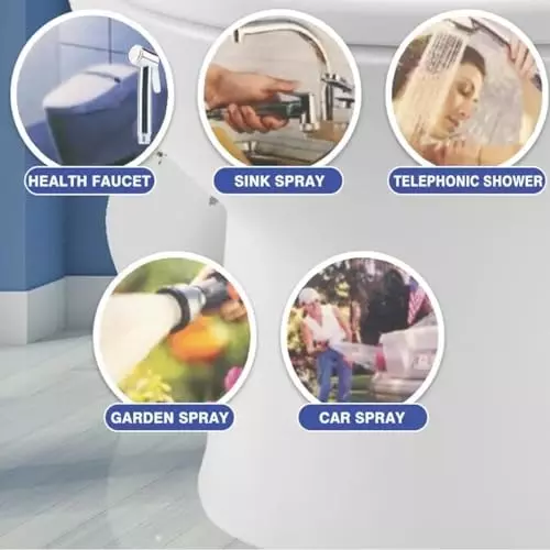 Luv Bath Jet Spray Gun Chrome Finish ABS Plastic Silver For Toilet, Bathroom & Personal Hygiene, GB112A