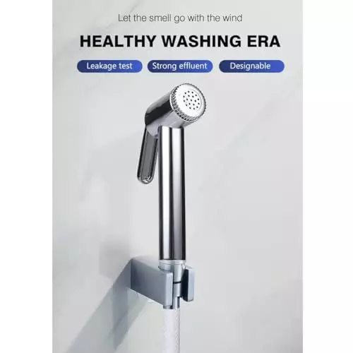 Luv Bath Jet Spray Gun Chrome Finish ABS Plastic Silver For Toilet, Bathroom & Personal Hygiene, GB112A