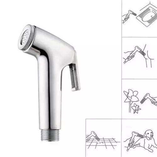 Luv Bath Jet Spray Gun Chrome Finish ABS Plastic Silver For Toilet, Bathroom & Personal Hygiene, GB112A