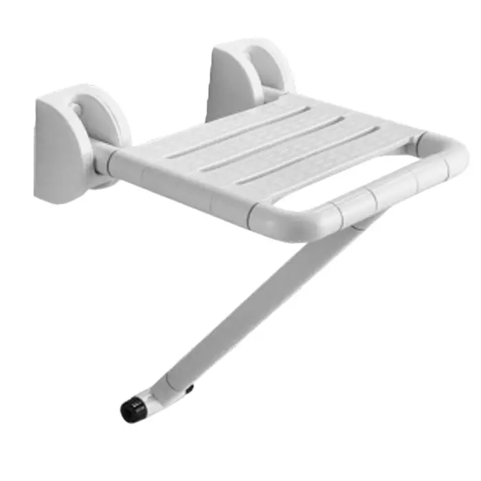 PLATO Shower Seat Stainless Steel Wall Mounted Upto 200 Kg Holding Capacity with Stand, 4294