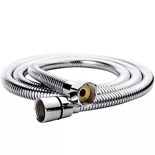 Luv Bath Shower Hose Pipe 1 m Hose Pipe Chrome Leak-Proof, Rust & Tangle-Free Stainless Steel Silver