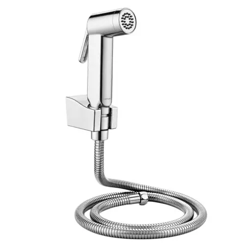 Luv Bath Jet Spray Gun 1 m Hose Pipe Polished High Pressure Stainless Steel Silver, LB162A