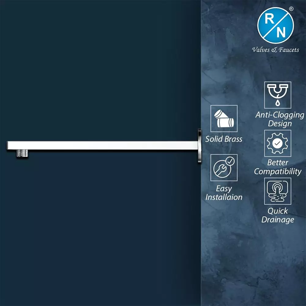rn-shower-arm-chrome-plated-rectangular-stainless-steel-silver-4572-cm-18-inch-rn202a0118-pack-of-75-pcs