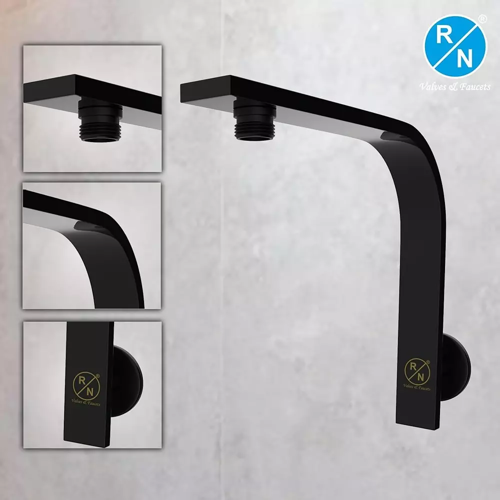 rn-shower-arm-black-chrome-rectangular-stainless-steel-black-4572-cm-18-inch-rn202b0718-pack-of-50-pcs