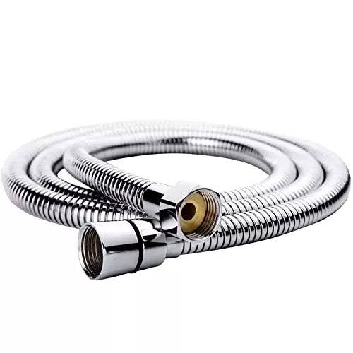Luv Bath Jet Spray Gun 1 m Hose Pipe Polished High Pressure Stainless Steel Silver, GB112A