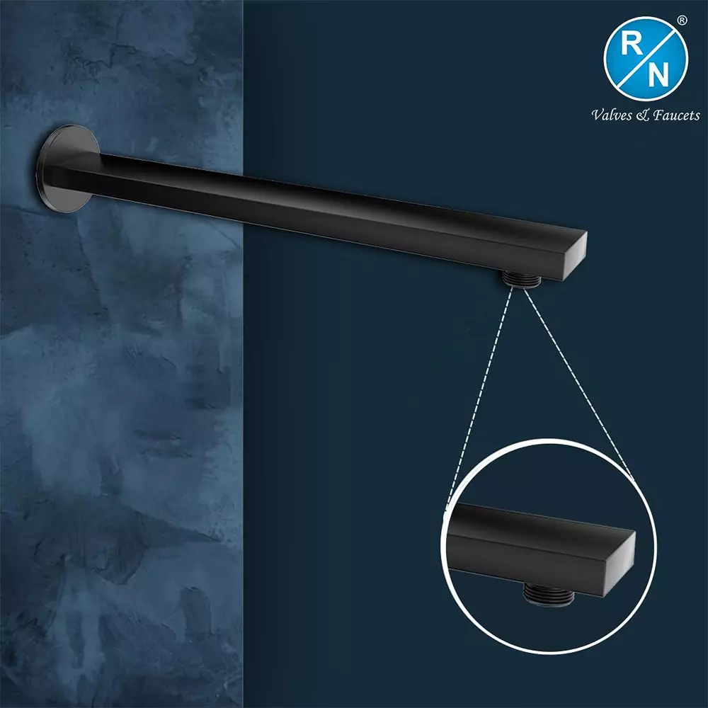 rn-shower-arm-black-chrome-rectangular-stainless-steel-black-6096-cm-24-inch-rn202b0124-pack-of-60-pcs