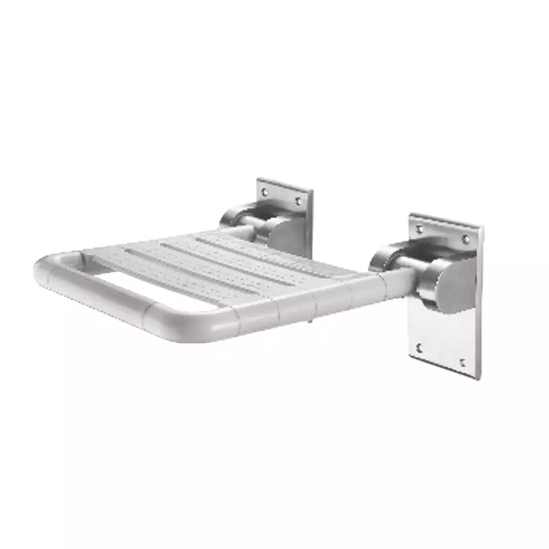 PLATO Shower Seat Stainless Steel Wall Mounted Upto 200 Kg Holding Capacity with SS Hinges, 4293