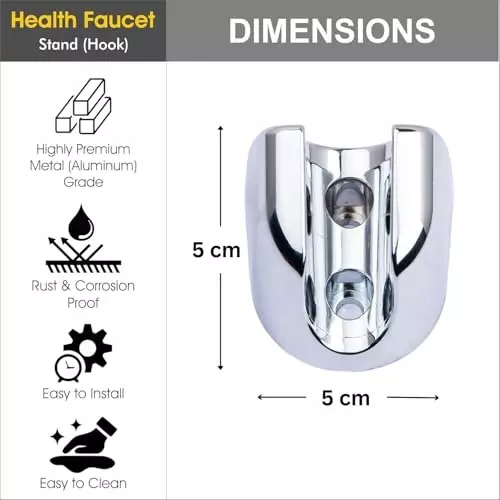 Luv Bath Wall Mounted Hook Jet Spray Holder Polished ABS Plastic Silver