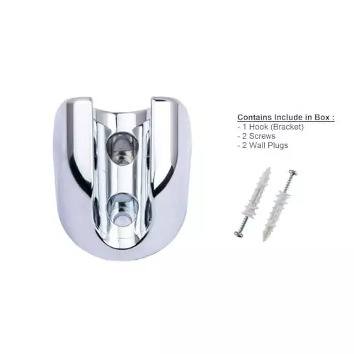 Luv Bath Wall Mounted Hook Jet Spray Holder Polished ABS Plastic Silver