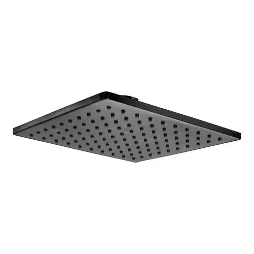 Somany Overhead Shower French Collection All Black Metal Wall Mount Square Shape Size 200 mm, 272141370041