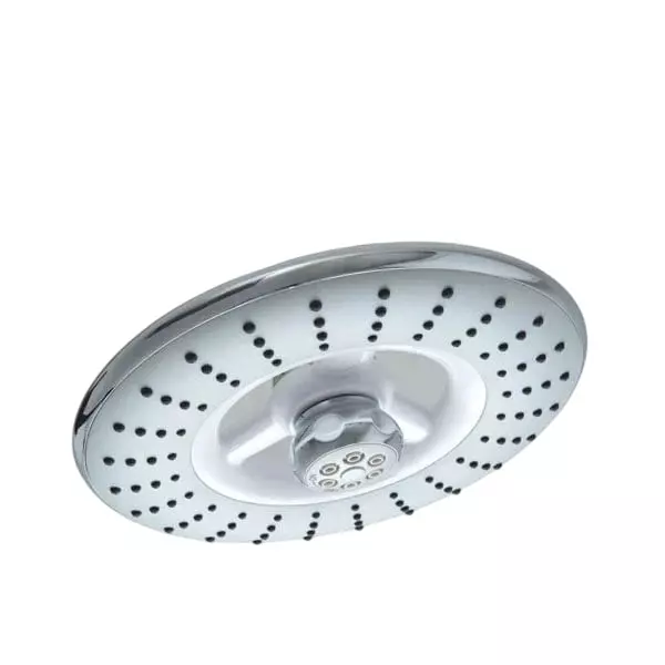PLUMBER TRIA 2-Flow Overhead Rain Shower Silver (with Grey Face Plate) 220 mm without Shower Arm & Wall Flange, TST-9001W